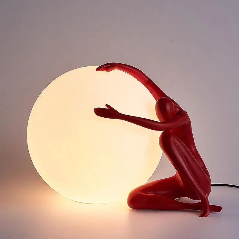 Italy Table Lamps Art  Portrai - Resin Art On Floor ulasan dan harga