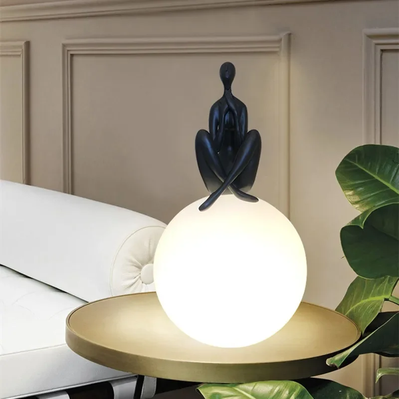 Italy Table Lamps Art  Portrai - Resin Art On Floor ulasan dan harga