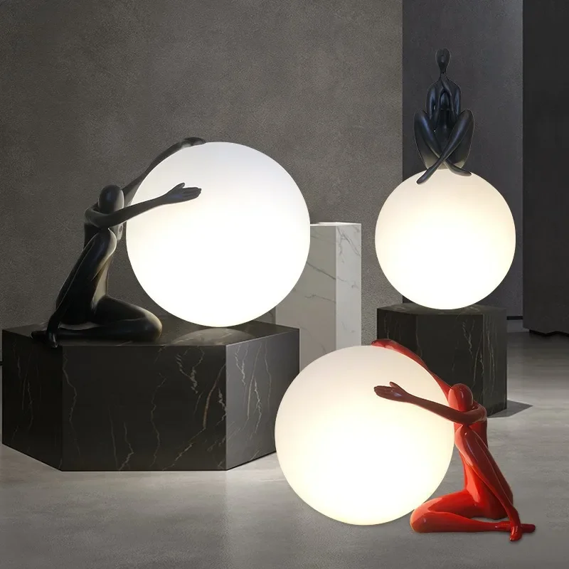 Italy Table Lamps Art  Portrai - Resin Art On Floor ulasan dan harga