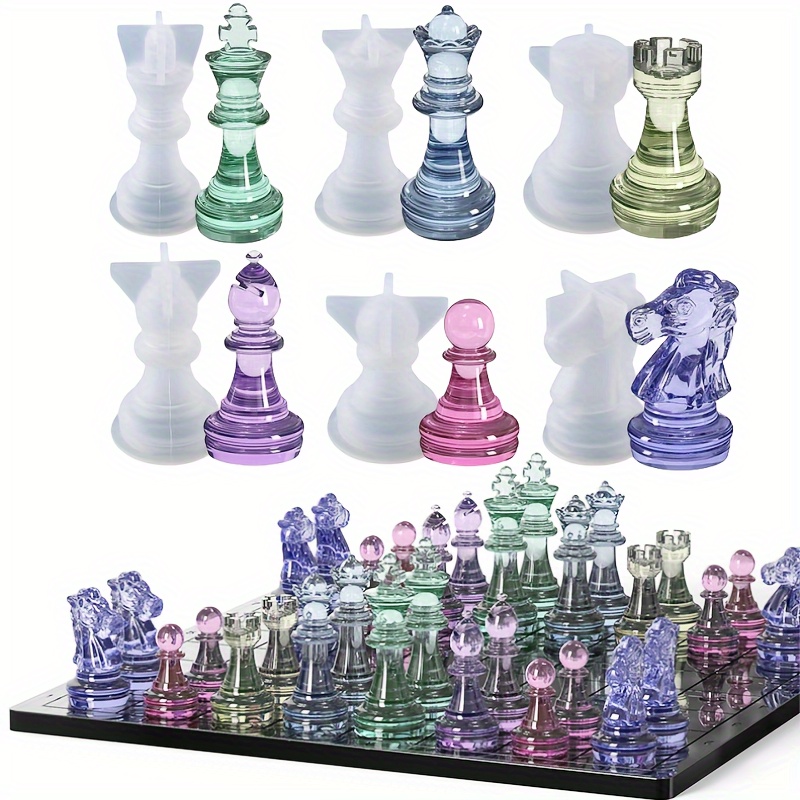 23pcs Chess Set with Silicone  - Resin Art Table ulasan dan harga