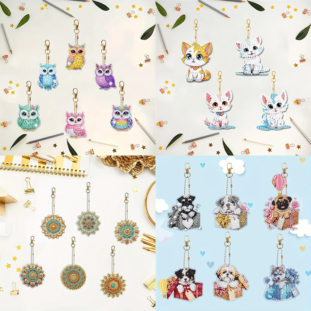 6-piece/set DIY Diamond Keycha - Resin Art Supplies ulasan dan harga