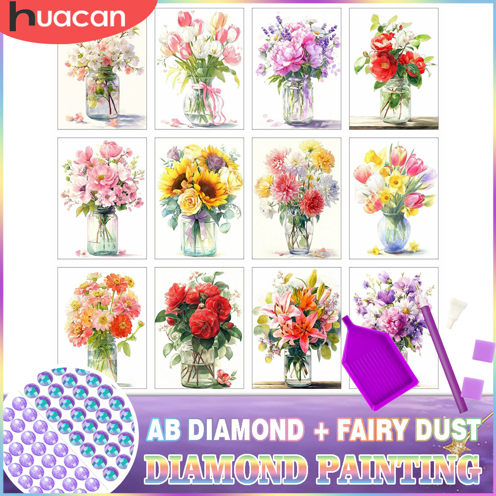 HUACAN Diamond Art Painting Ro - Resin Art For Rose ulasan dan harga
