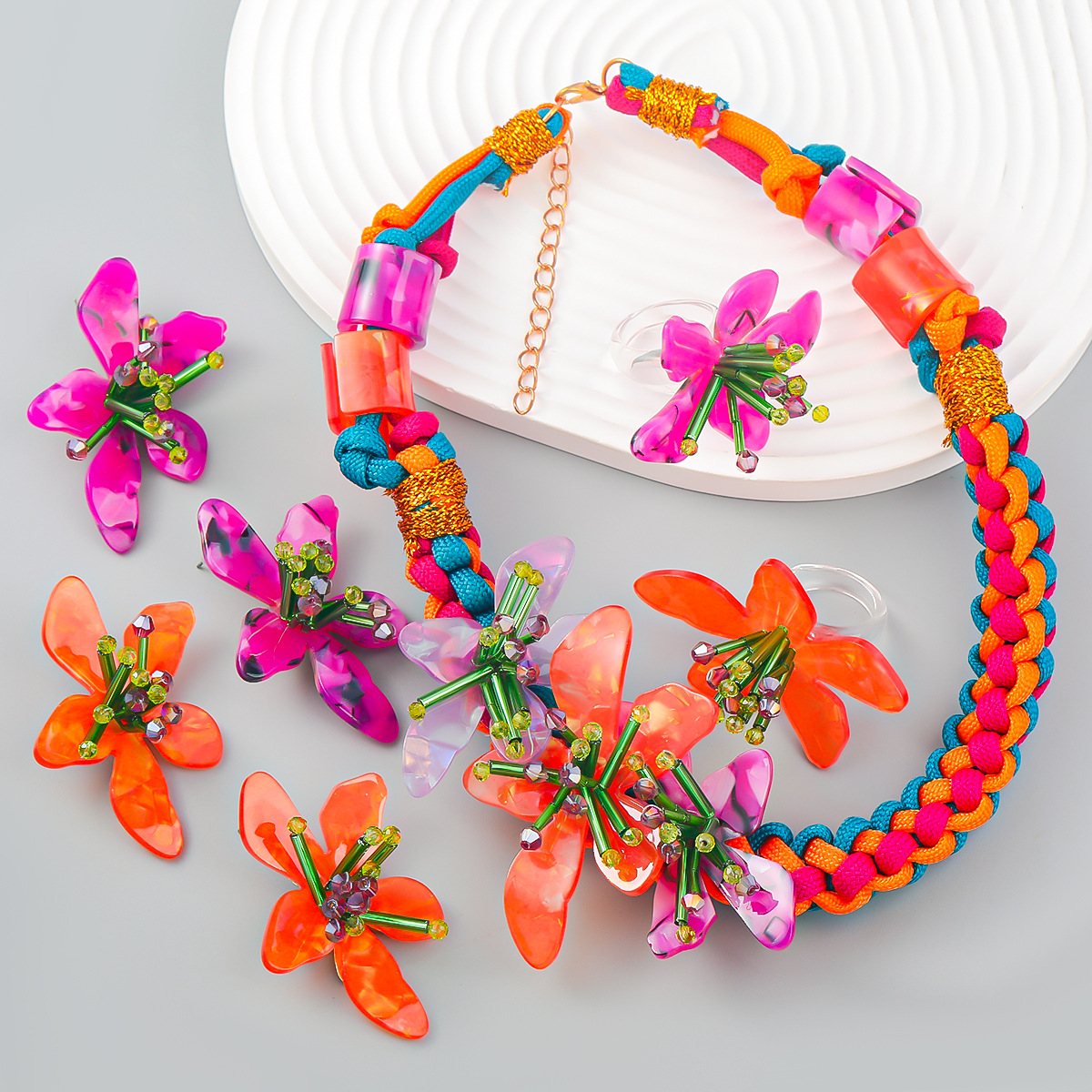 New resin glass tube braided e - Resin Art Necklace ulasan dan harga