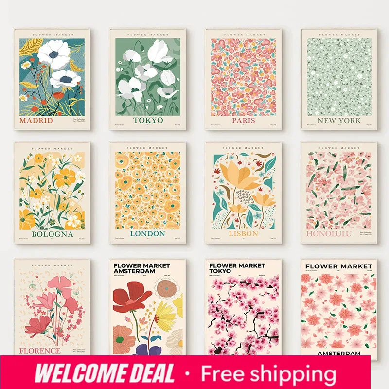 2026 Flower Market Poster Prin - Resin Art Name ulasan dan harga