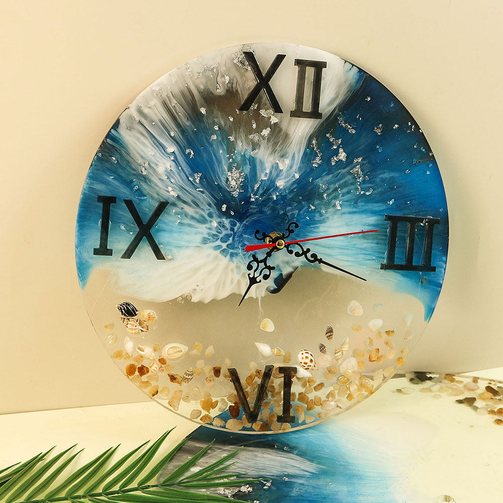 1Set Round Resin Silicone Cloc - Resin Art Clock ulasan dan harga