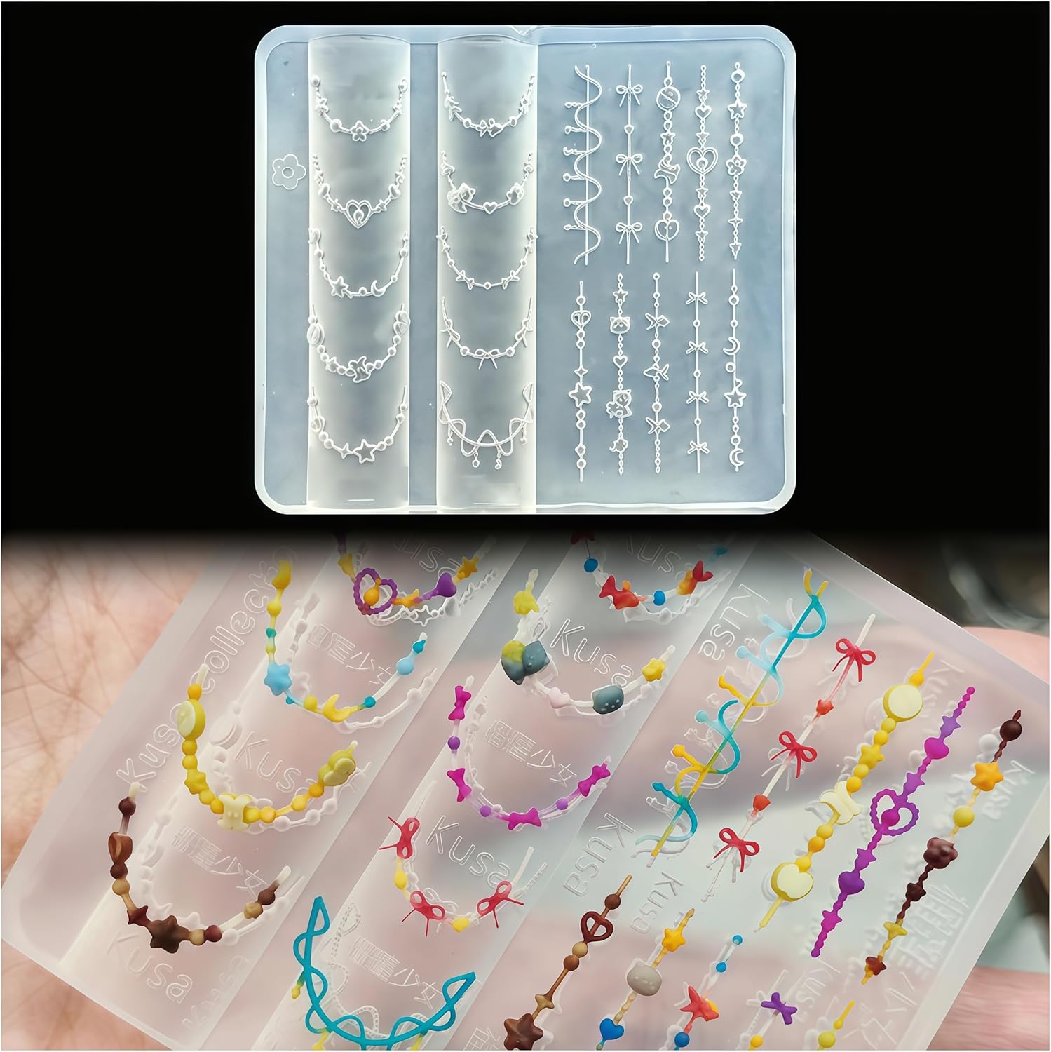 3D Bead Necklace Gel Nail Art  - Resin Art Necklace ulasan dan harga