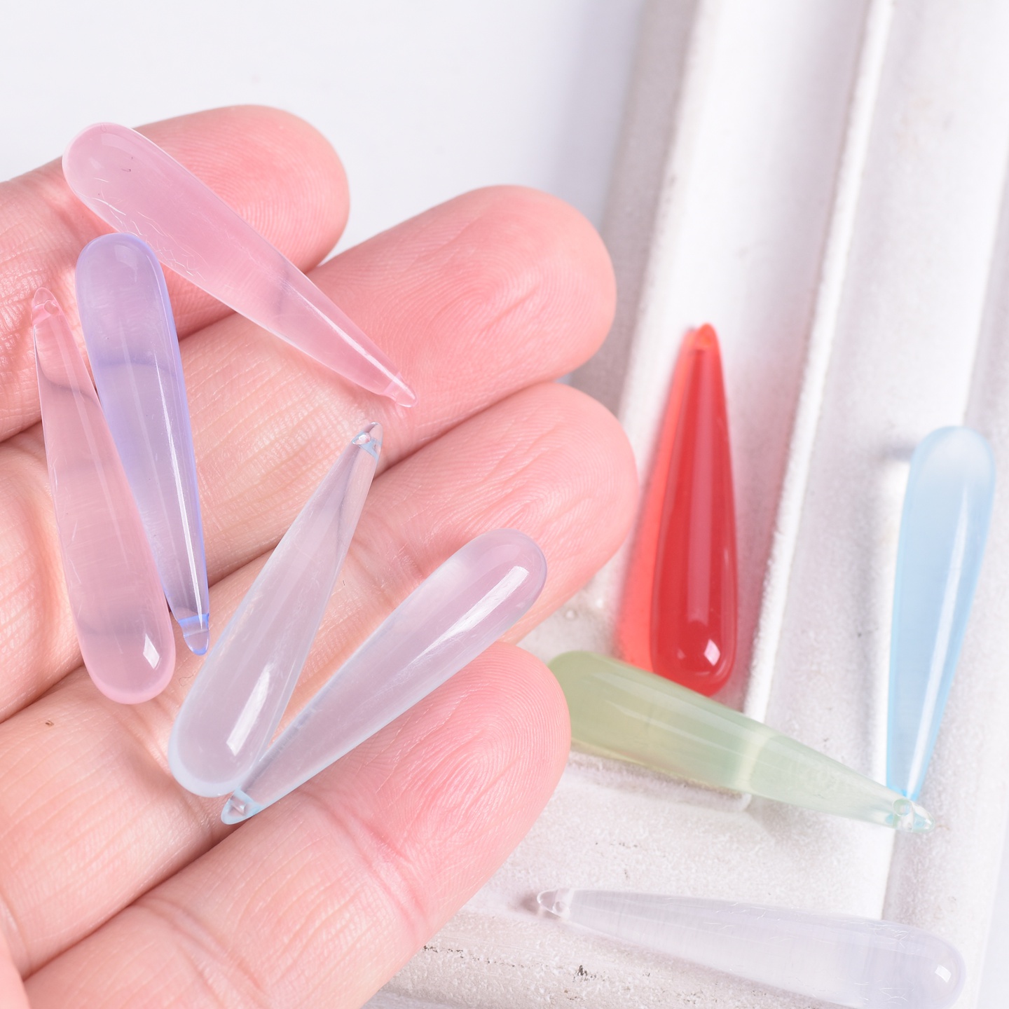 10pcs Long Teardrop Shape 35x7 - Resin Art Pendant ulasan dan harga