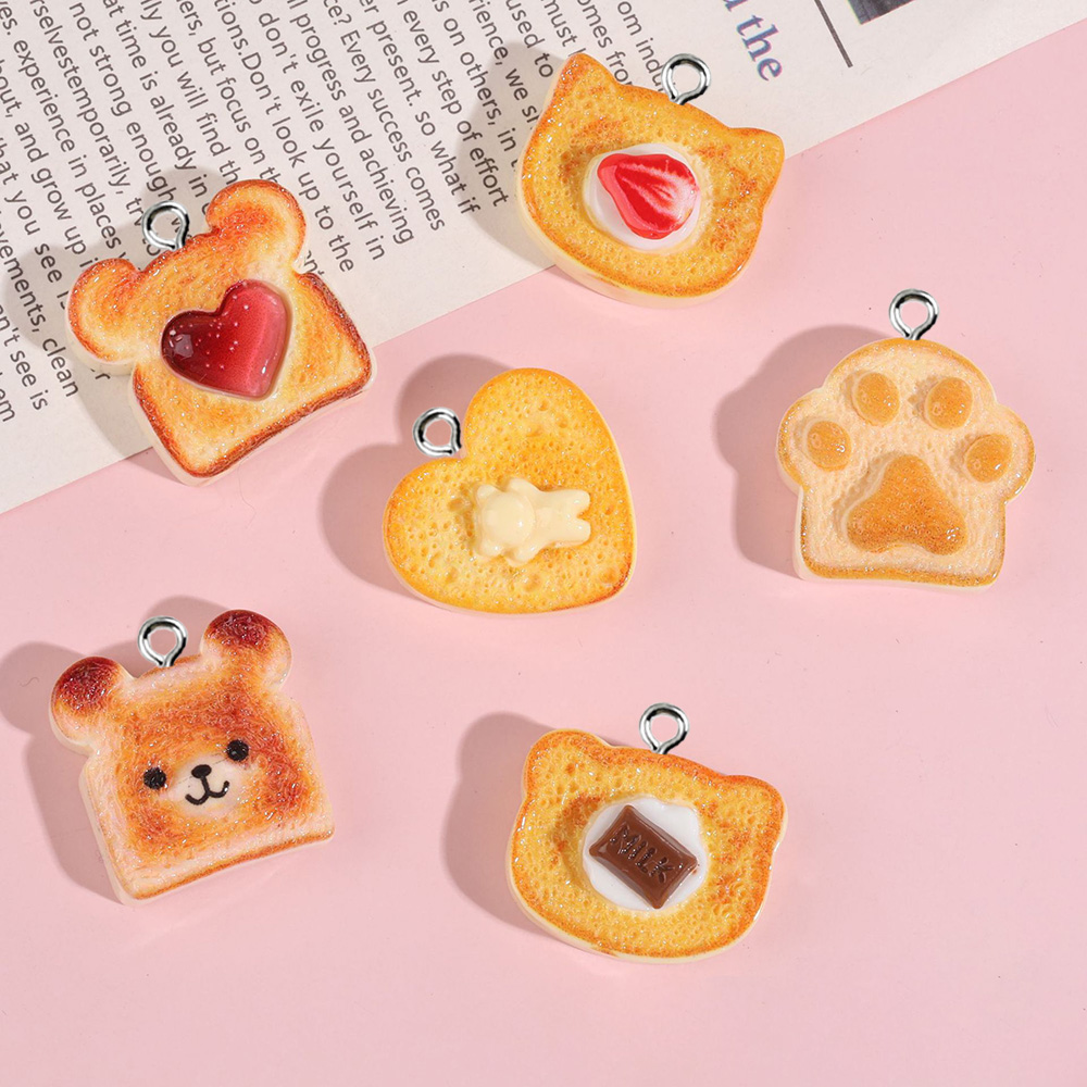 10pcs Heart Bear Cat Animal Sh - Resin Art Pendant ulasan dan harga