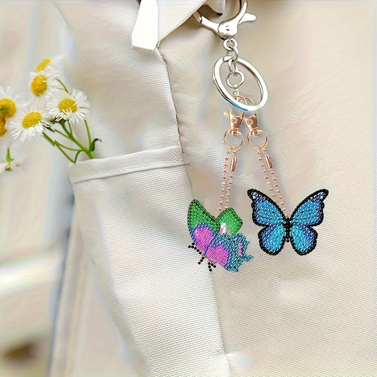 6 Butterfly Diamond Drawing Ke - Resin Art A Keychain ulasan dan harga