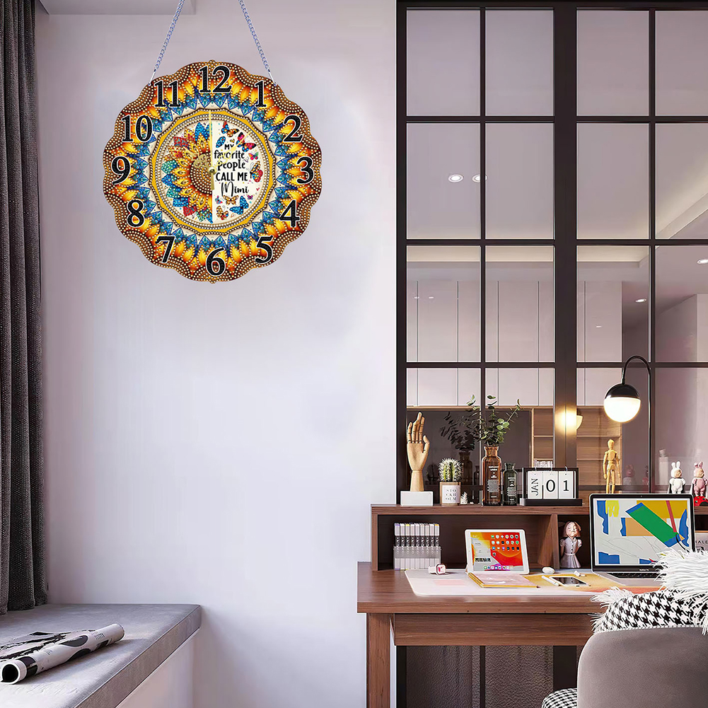 2D Flat DIY Diamond Painting C - Resin Art Clock ulasan dan harga