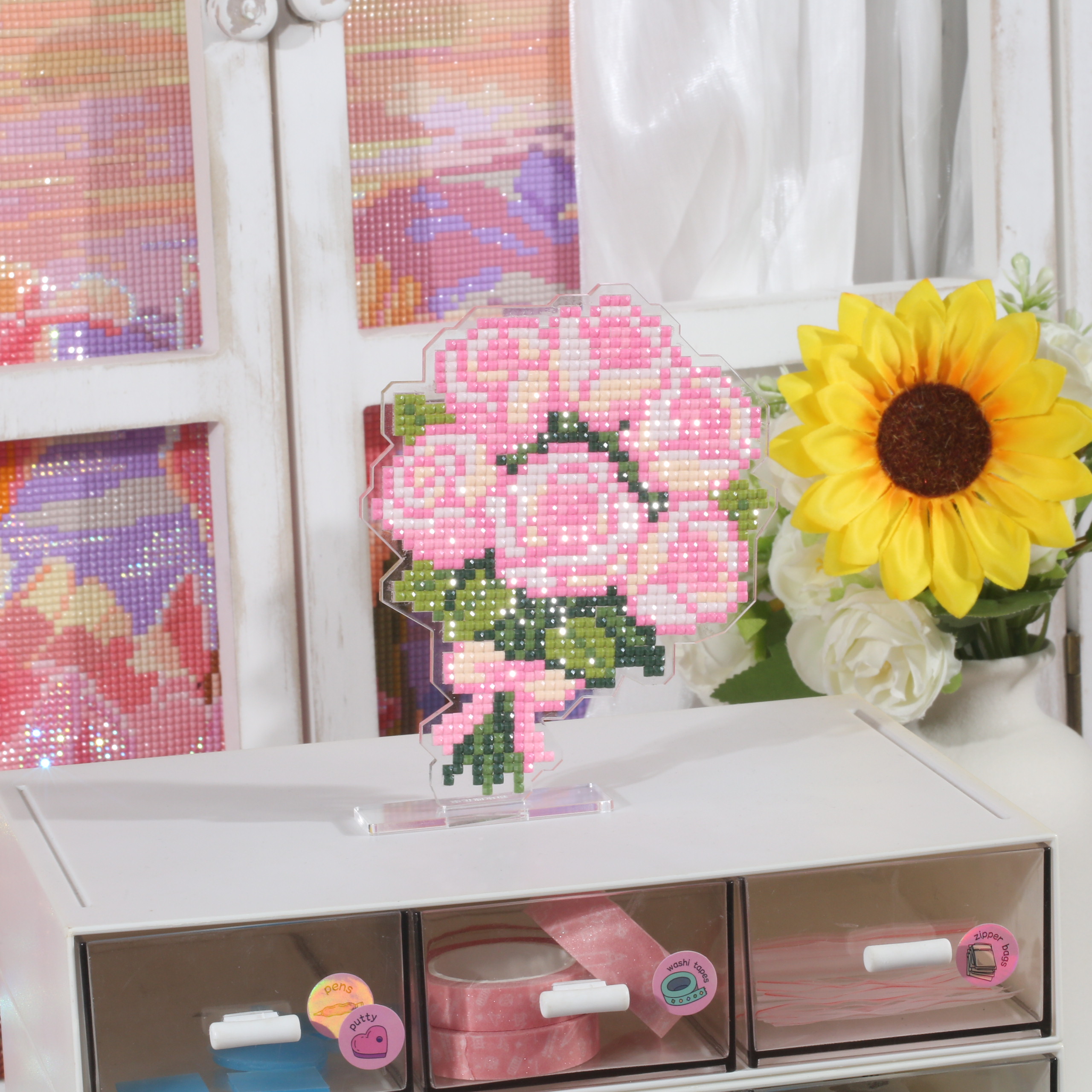 ForeverYoung Pink Rose Bouquet - Resin Art For Rose ulasan dan harga