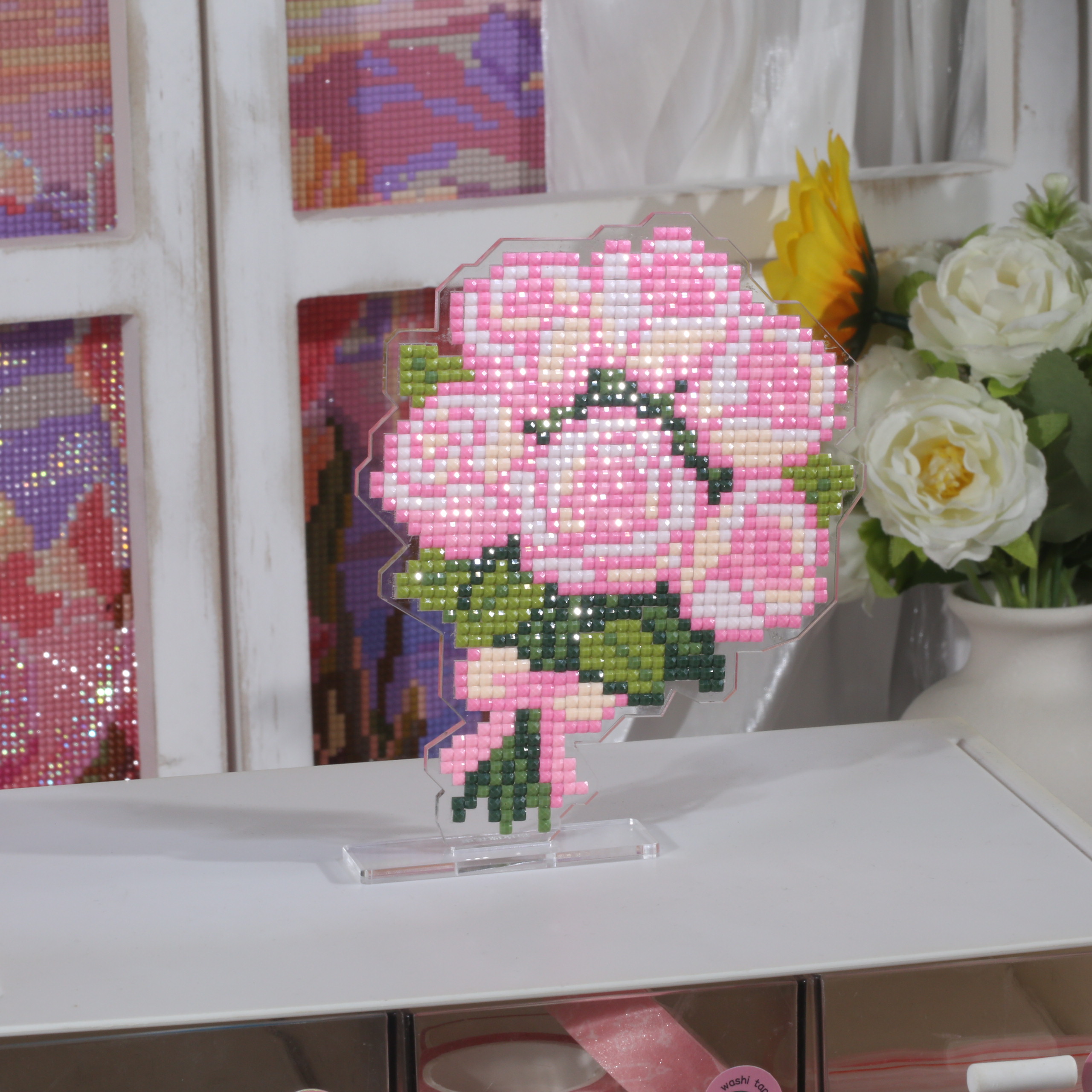 ForeverYoung Pink Rose Bouquet - Resin Art For Rose ulasan dan harga