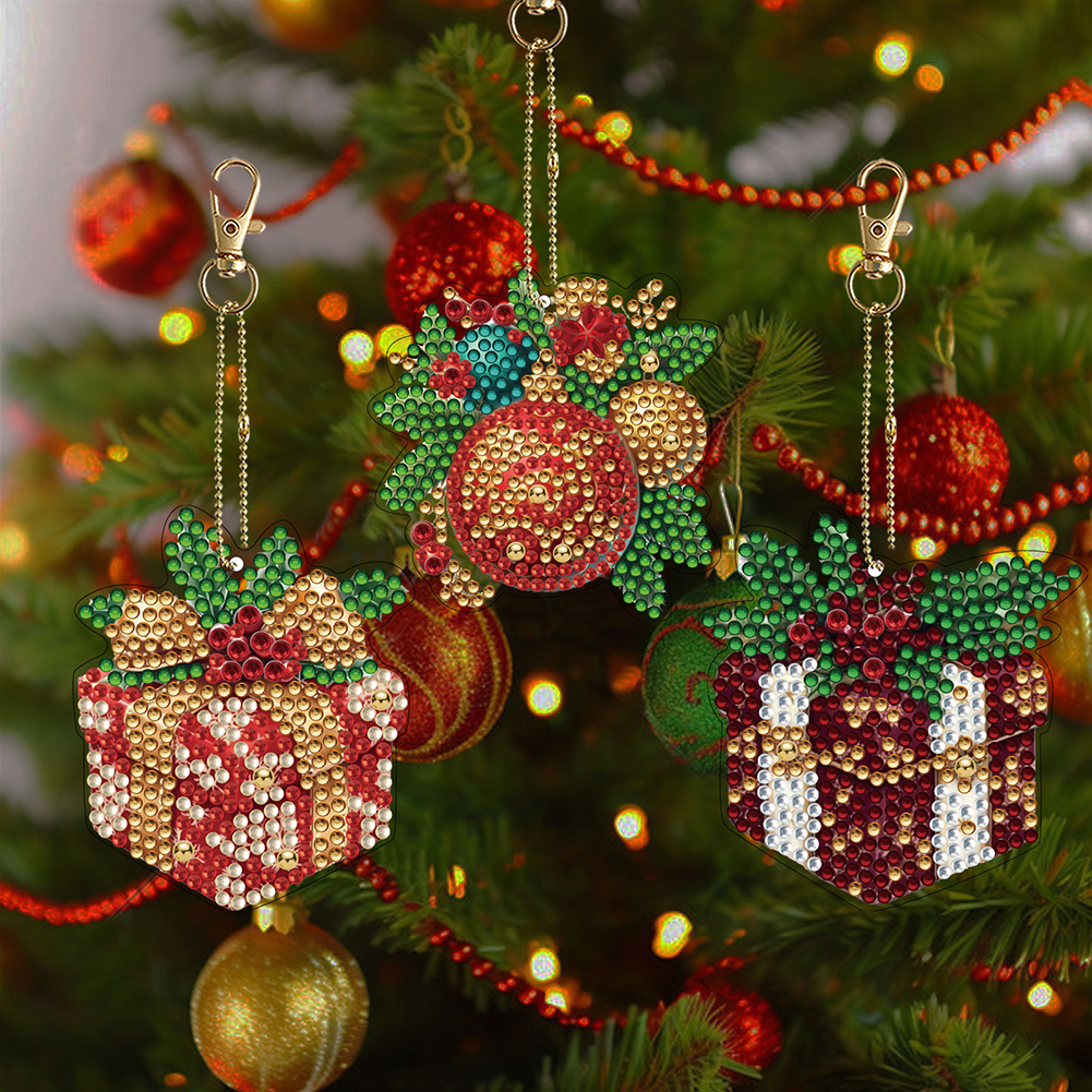 12pcs Christmas Diamond Painti - Resin Art A Keychain ulasan dan harga