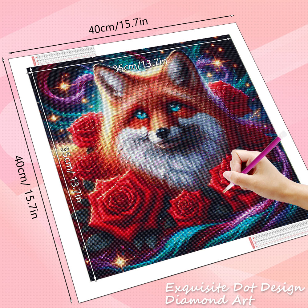 HUACAN Diamond Painting Fox An - Resin Art For Rose ulasan dan harga