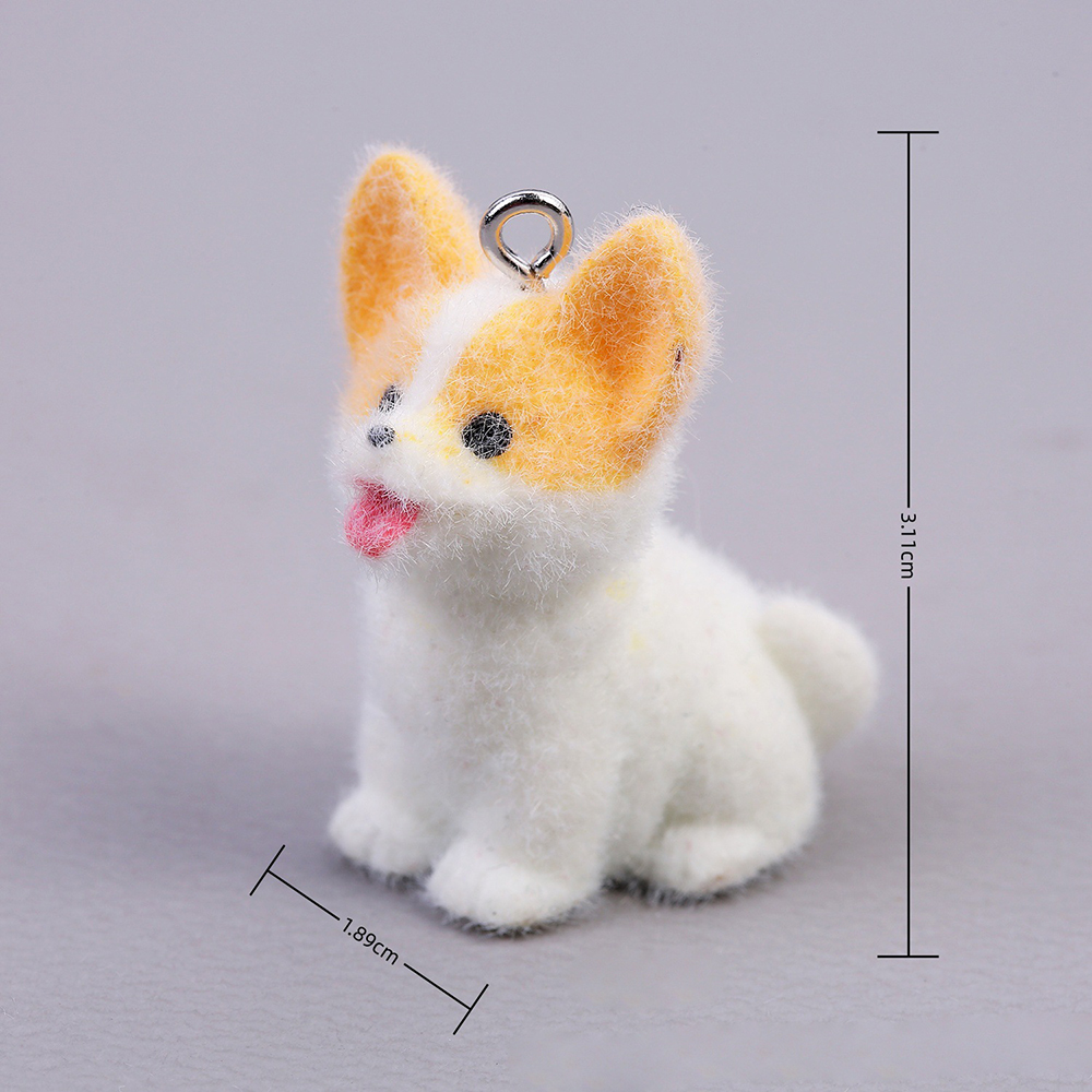 10pcs Flocking Puppy Dog Resin - Resin Art Pendant ulasan dan harga