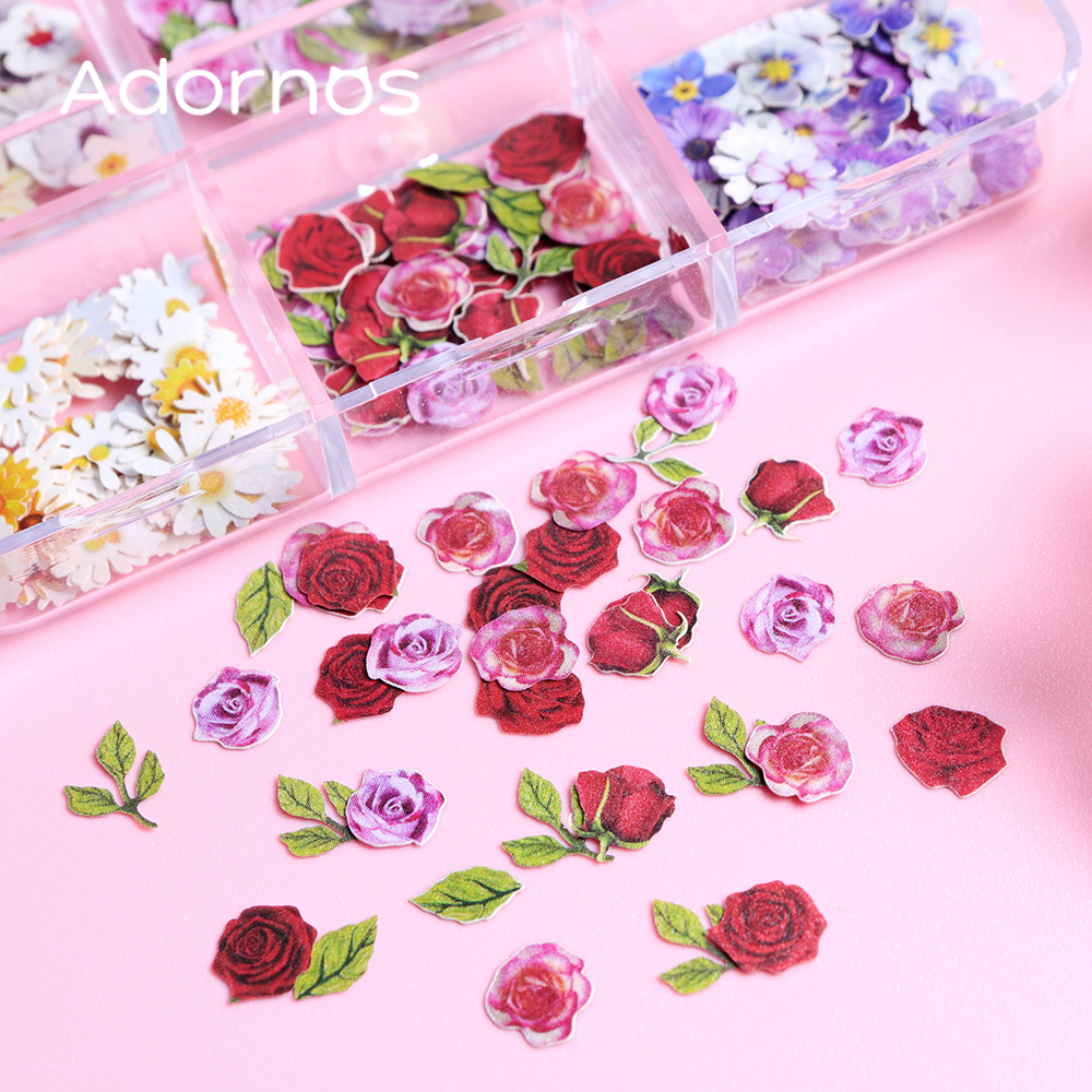 6 Grids Flowers Wood Pulp Chip - Resin Art For Rose ulasan dan harga