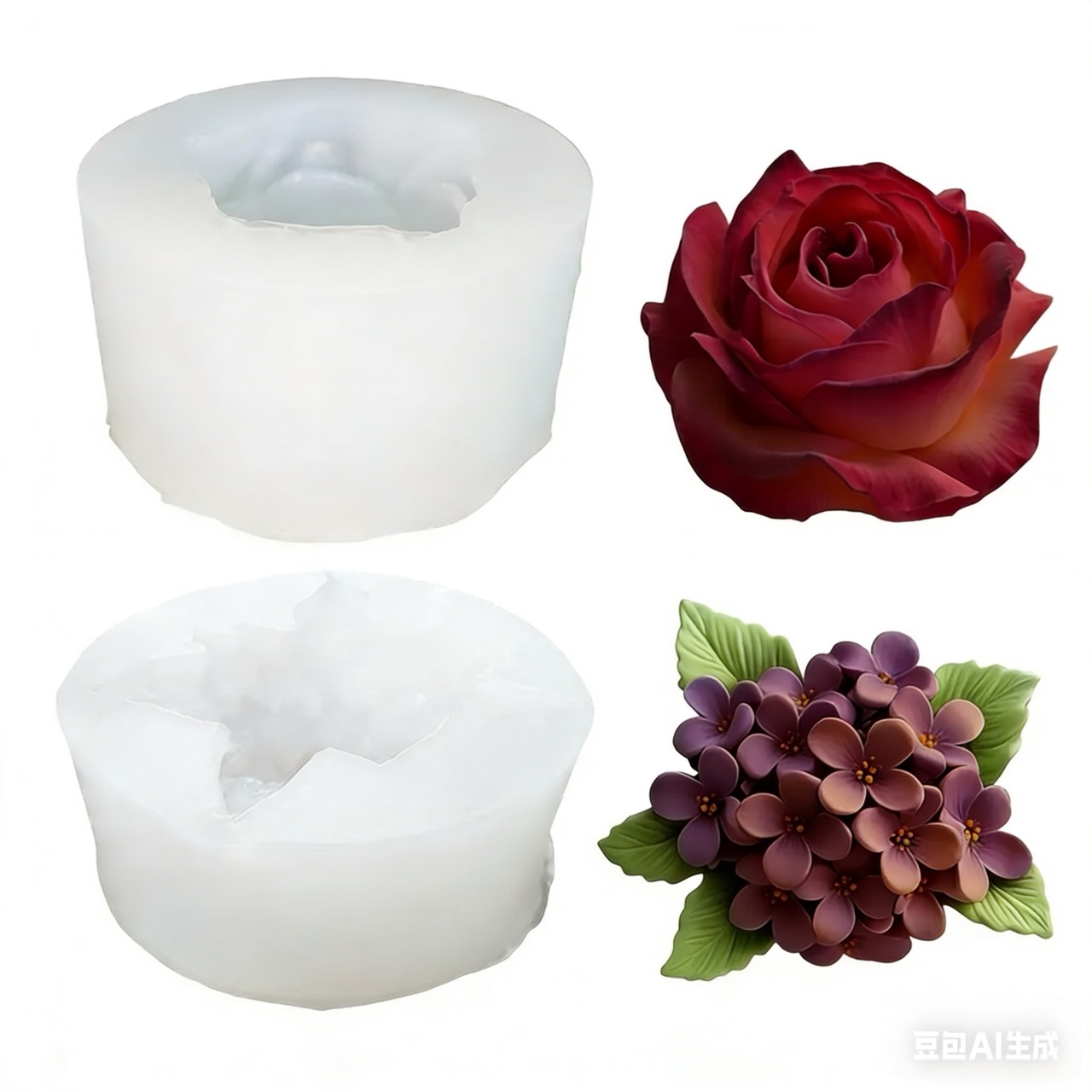 2-Piece 3D Rose and Lilac Sili - Resin Art For Rose ulasan dan harga