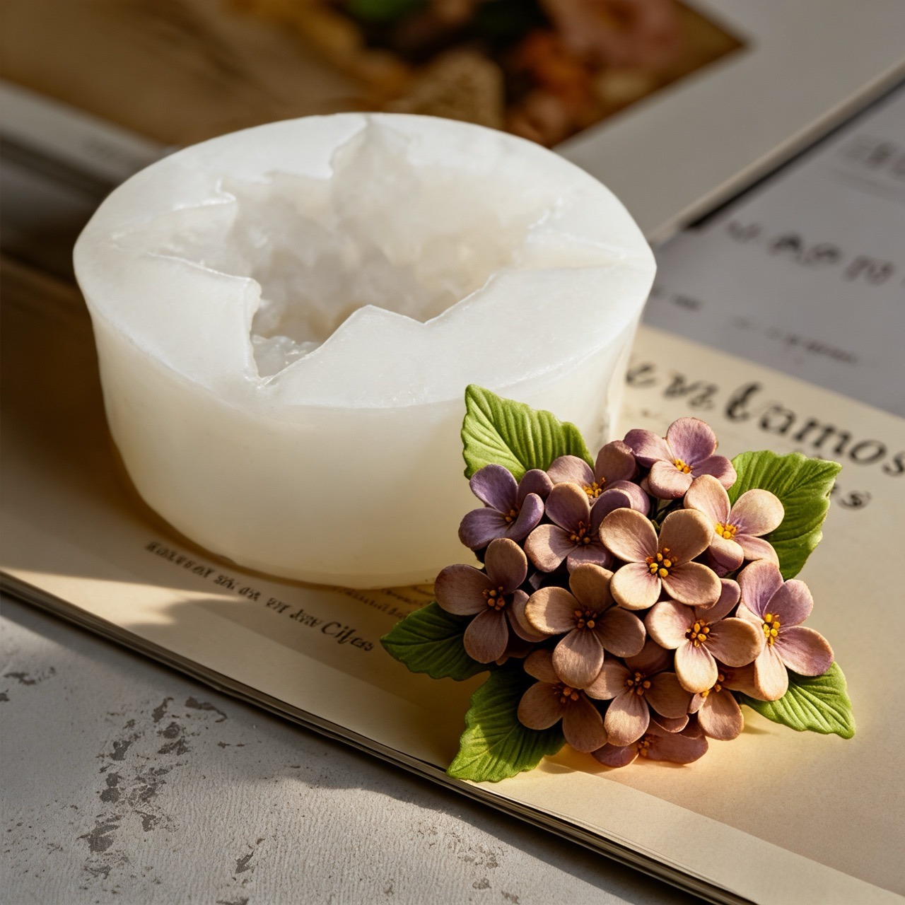 2-Piece 3D Rose and Lilac Sili - Resin Art For Rose ulasan dan harga