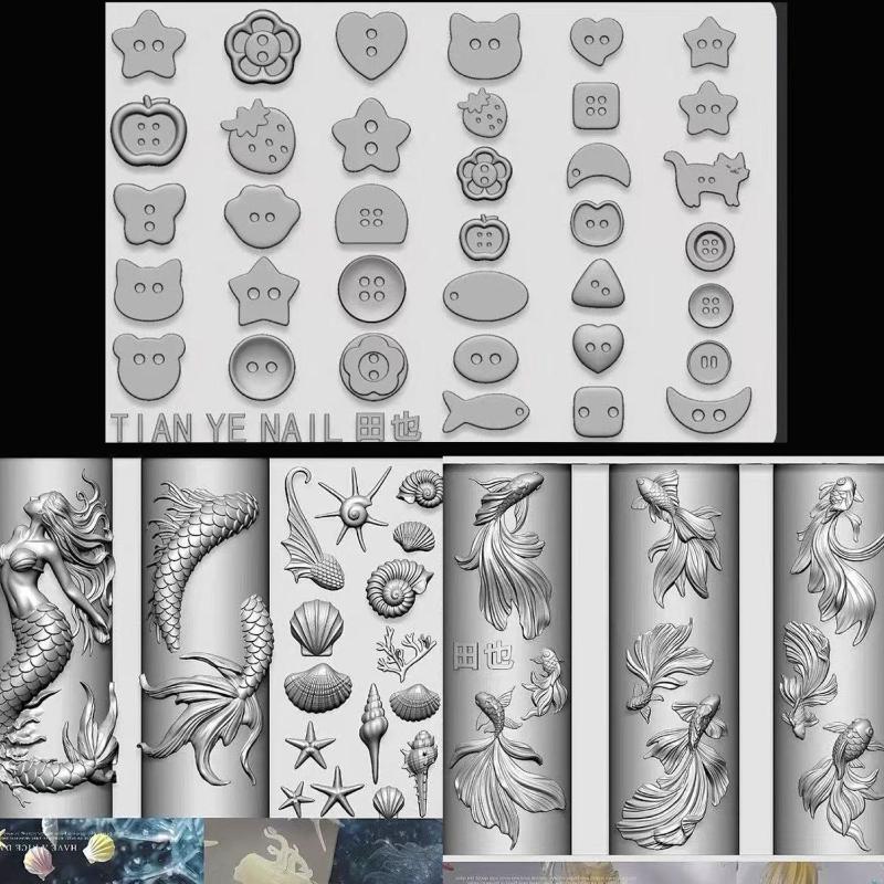 Z. 3D Soft Resin Nail Ocean Me - Resin Art Zone ulasan dan harga