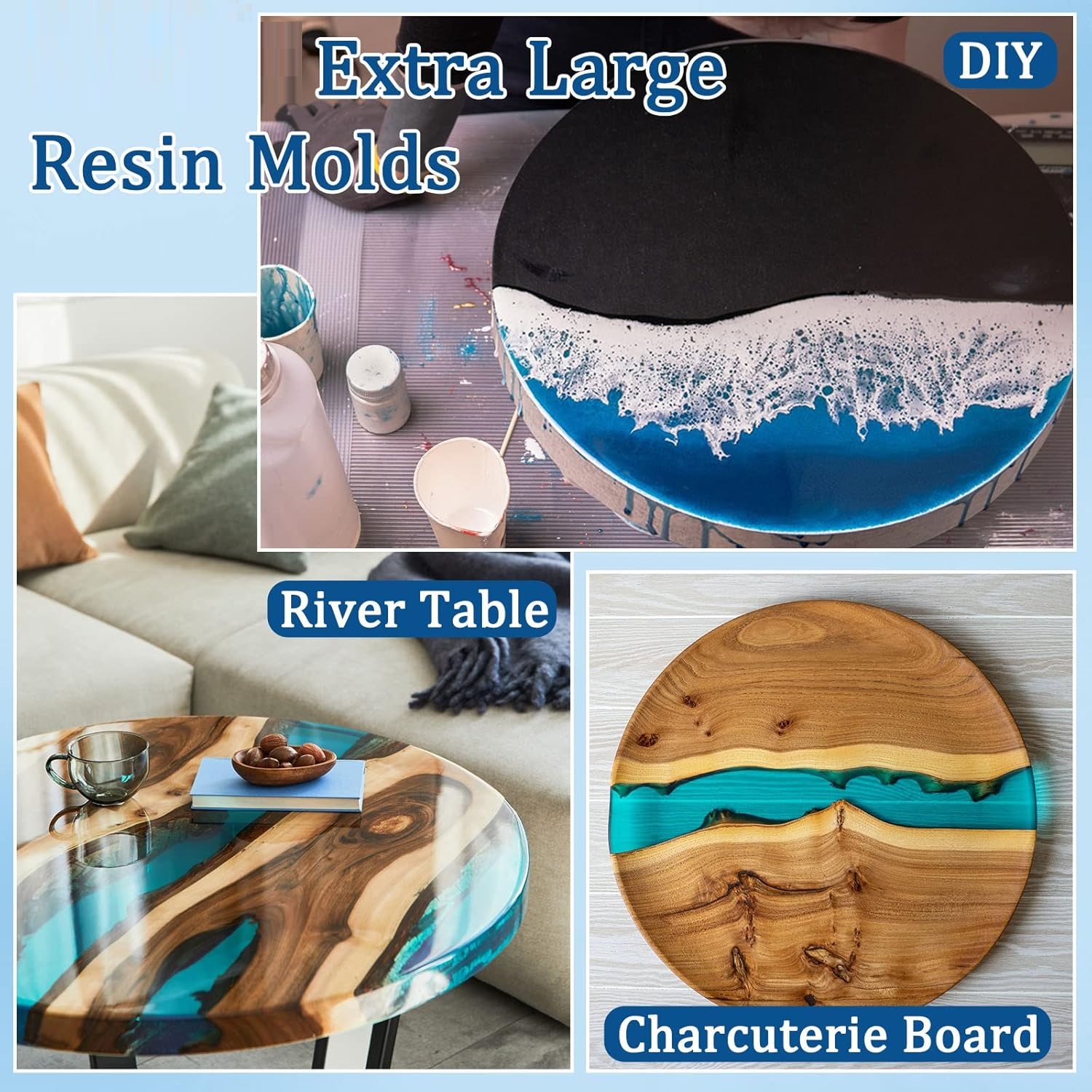 Large Round Tray UV Resin Mold - Resin Art Table ulasan dan harga
