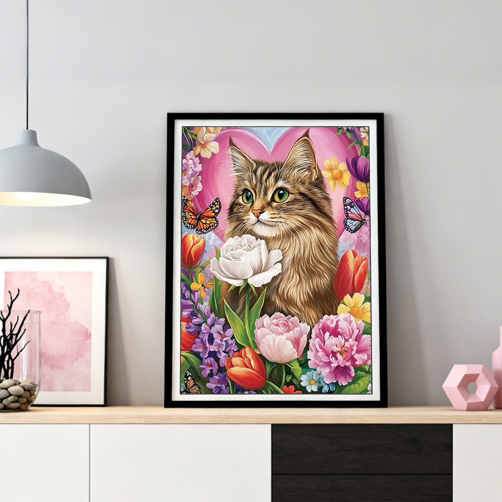 HUACAN Diamond Embroidery Cat  - Resin Art For Rose ulasan dan harga