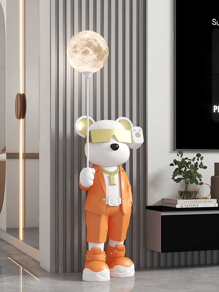 Home Decor Luminous Bear Statu - Resin Art Floor ulasan dan harga