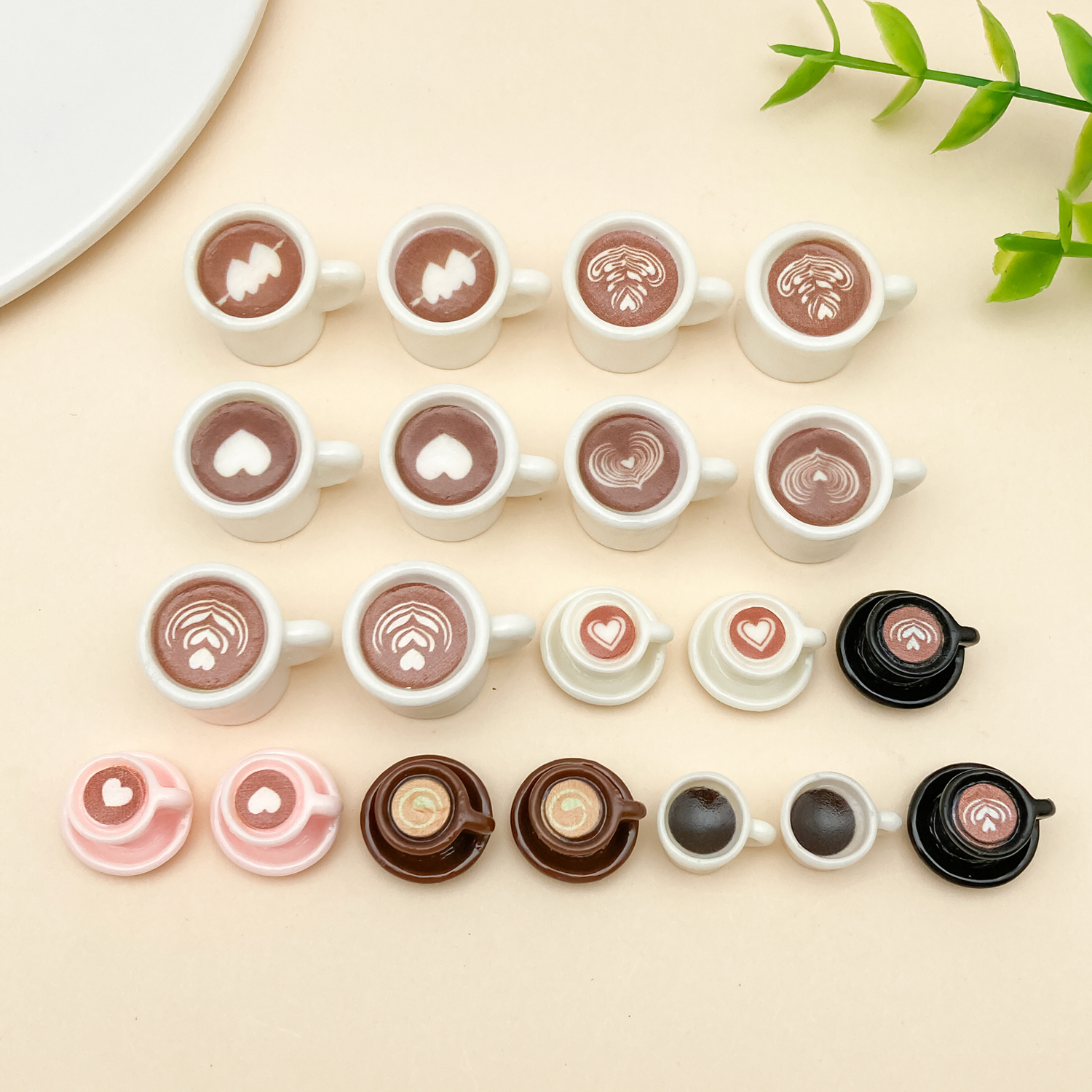 10/20pcs/lot Cute Latte Art Co - Resin Art A Keychain ulasan dan harga
