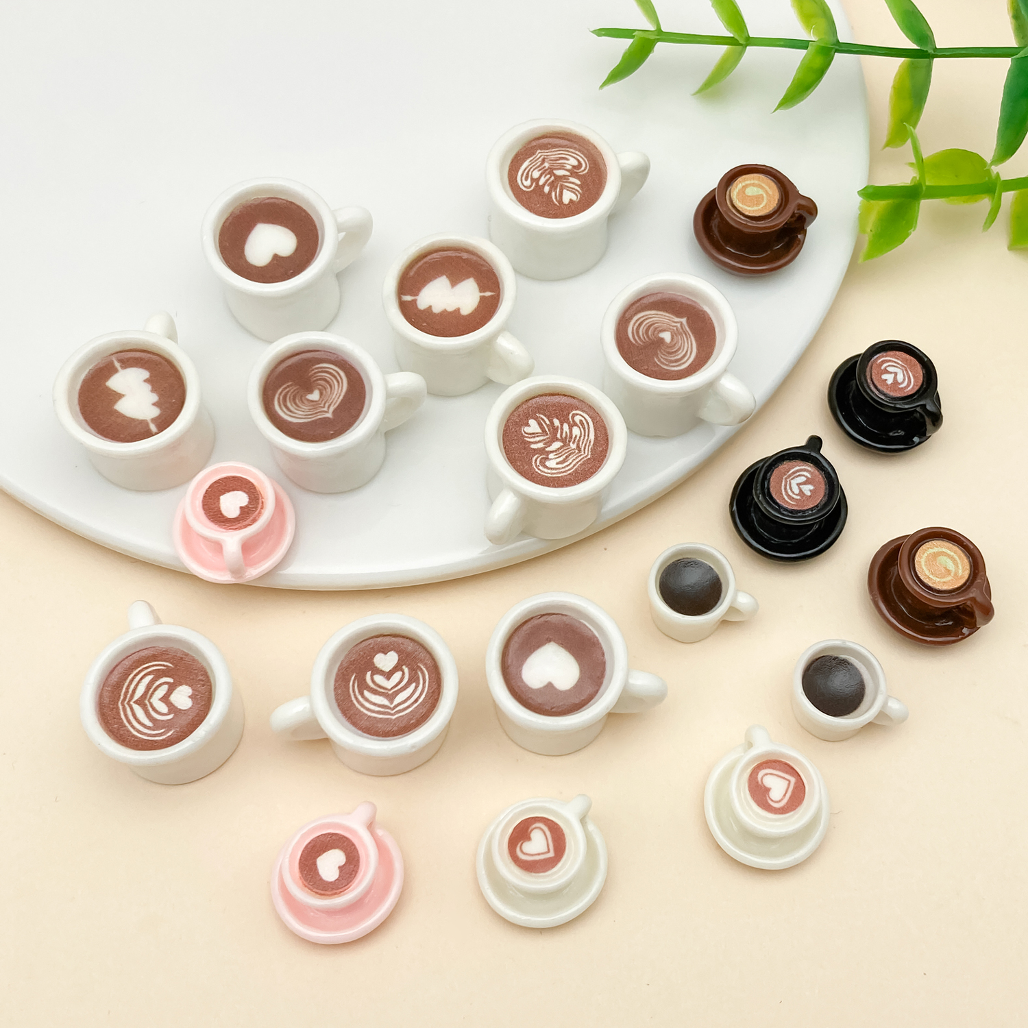 10/20pcs/lot Cute Latte Art Co - Resin Art A Keychain ulasan dan harga