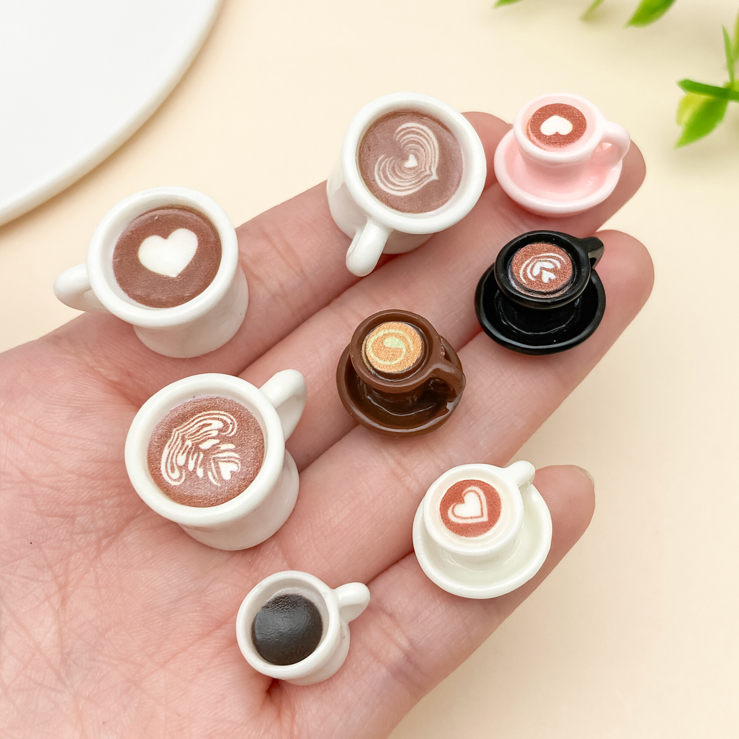10/20pcs/lot Cute Latte Art Co - Resin Art A Keychain ulasan dan harga