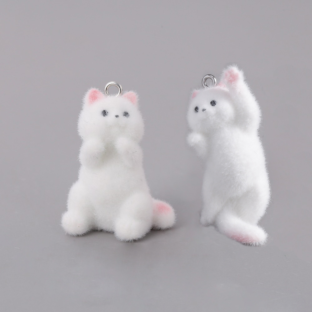 2pcs Flocking Little Cat Resin - Resin Art Pendant ulasan dan harga