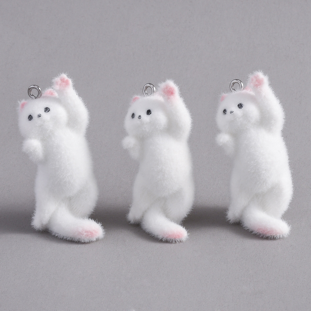 2pcs Flocking Little Cat Resin - Resin Art Pendant ulasan dan harga