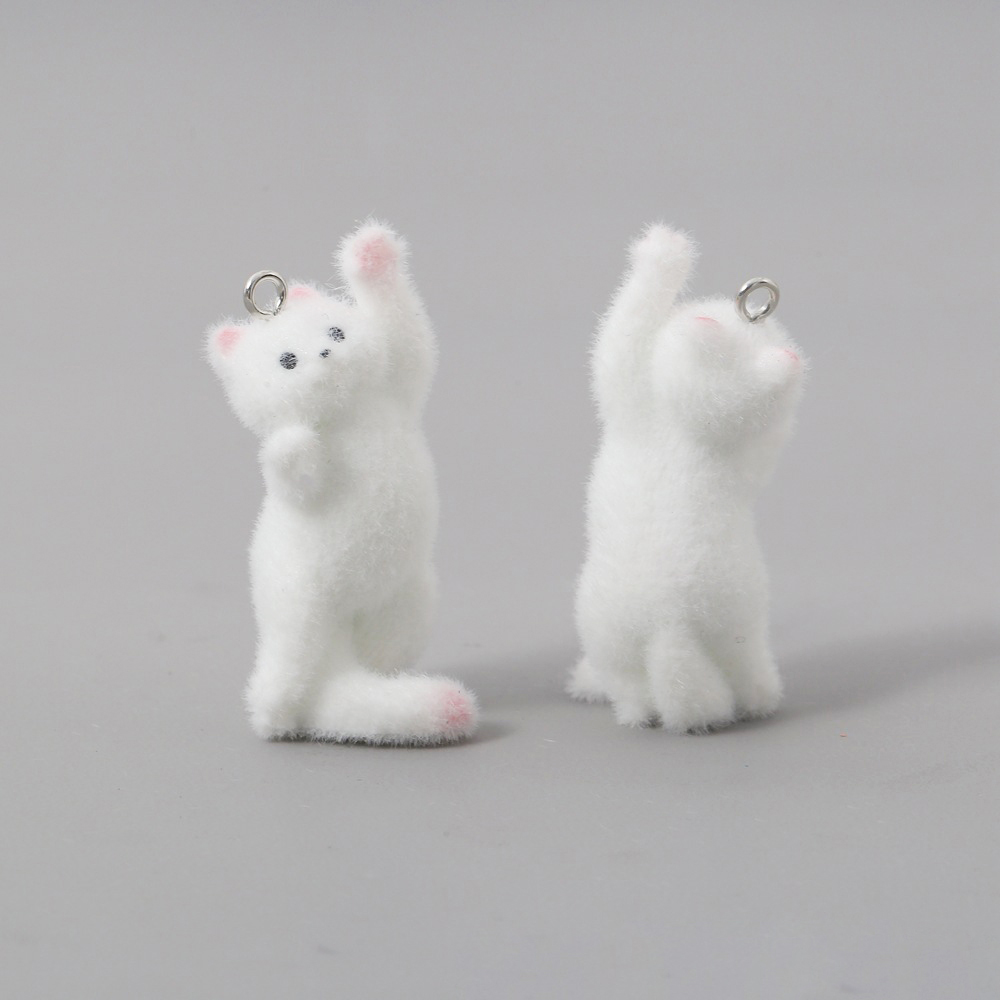 2pcs Flocking Little Cat Resin - Resin Art Pendant ulasan dan harga