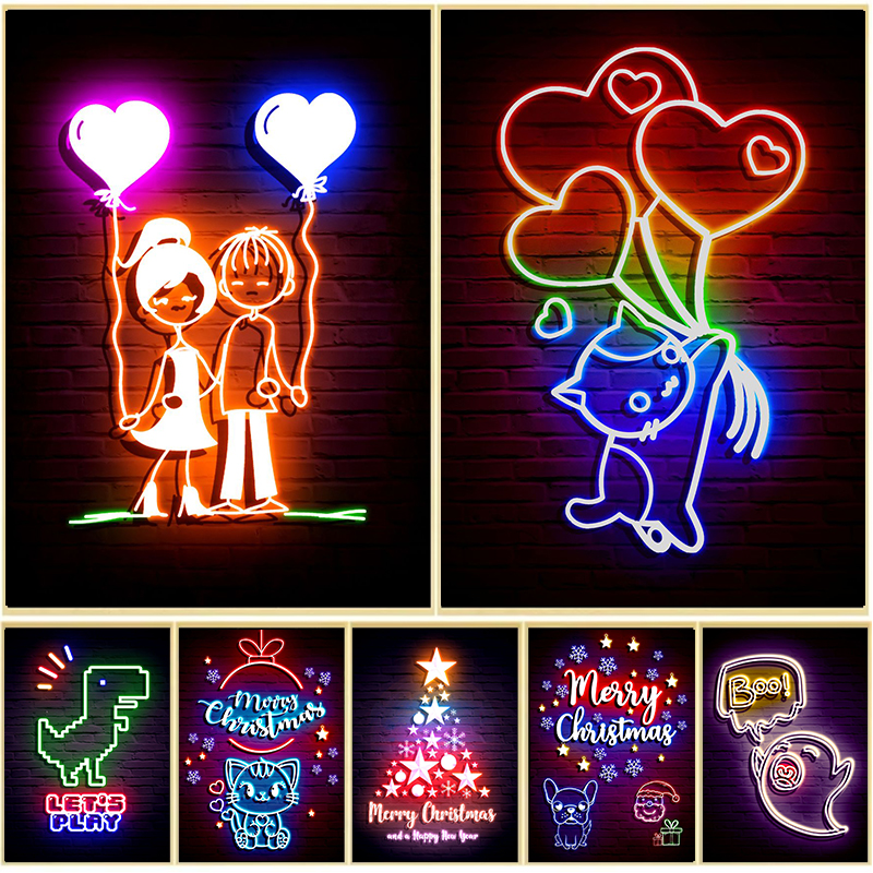 Neon Art Boy Girl Love Balloon - Resin Art Zone ulasan dan harga
