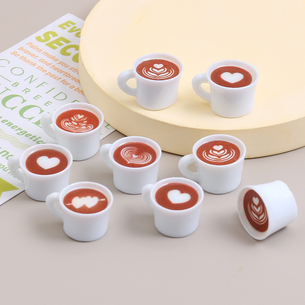 10pcs Love Heart Coffee Cup Re - Resin Art Pendant ulasan dan harga