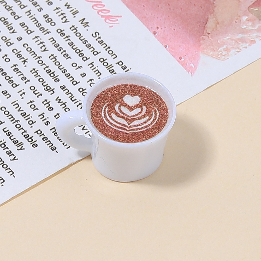 10pcs Love Heart Coffee Cup Re - Resin Art Pendant ulasan dan harga