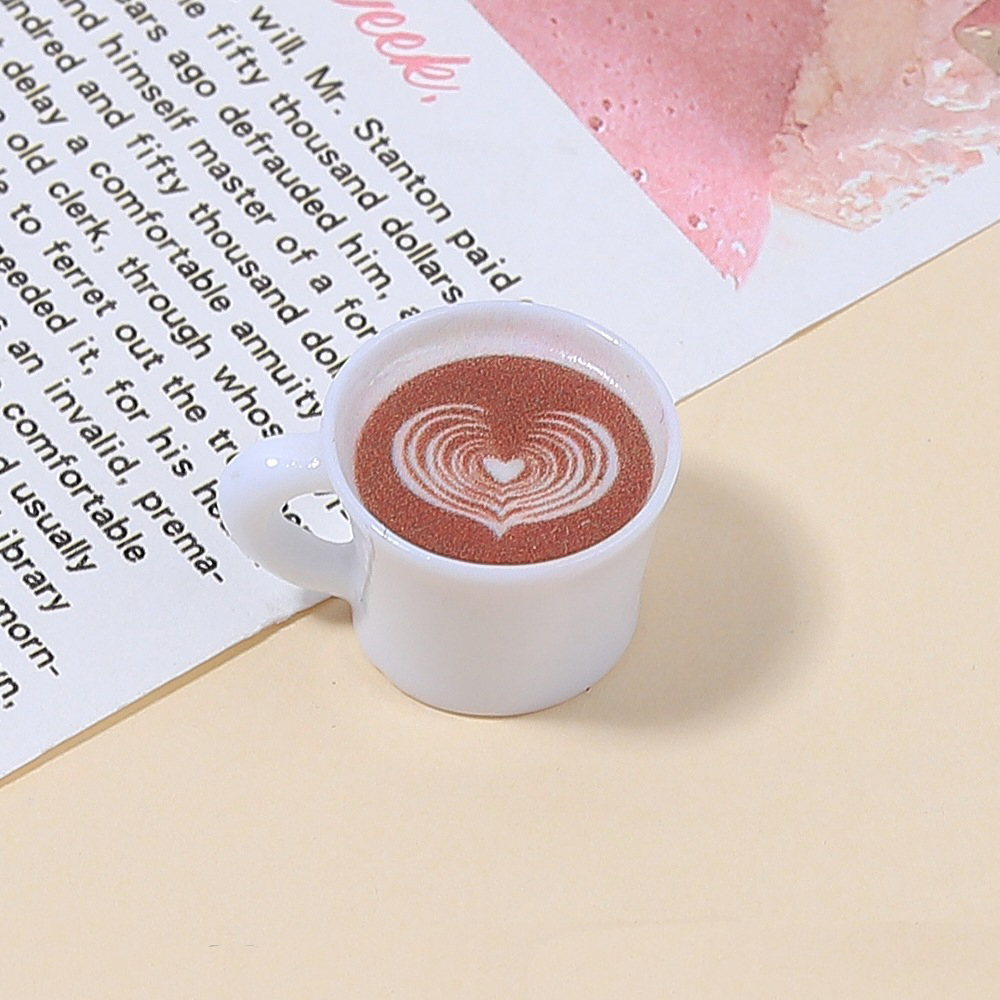 10pcs Love Heart Coffee Cup Re - Resin Art Pendant ulasan dan harga