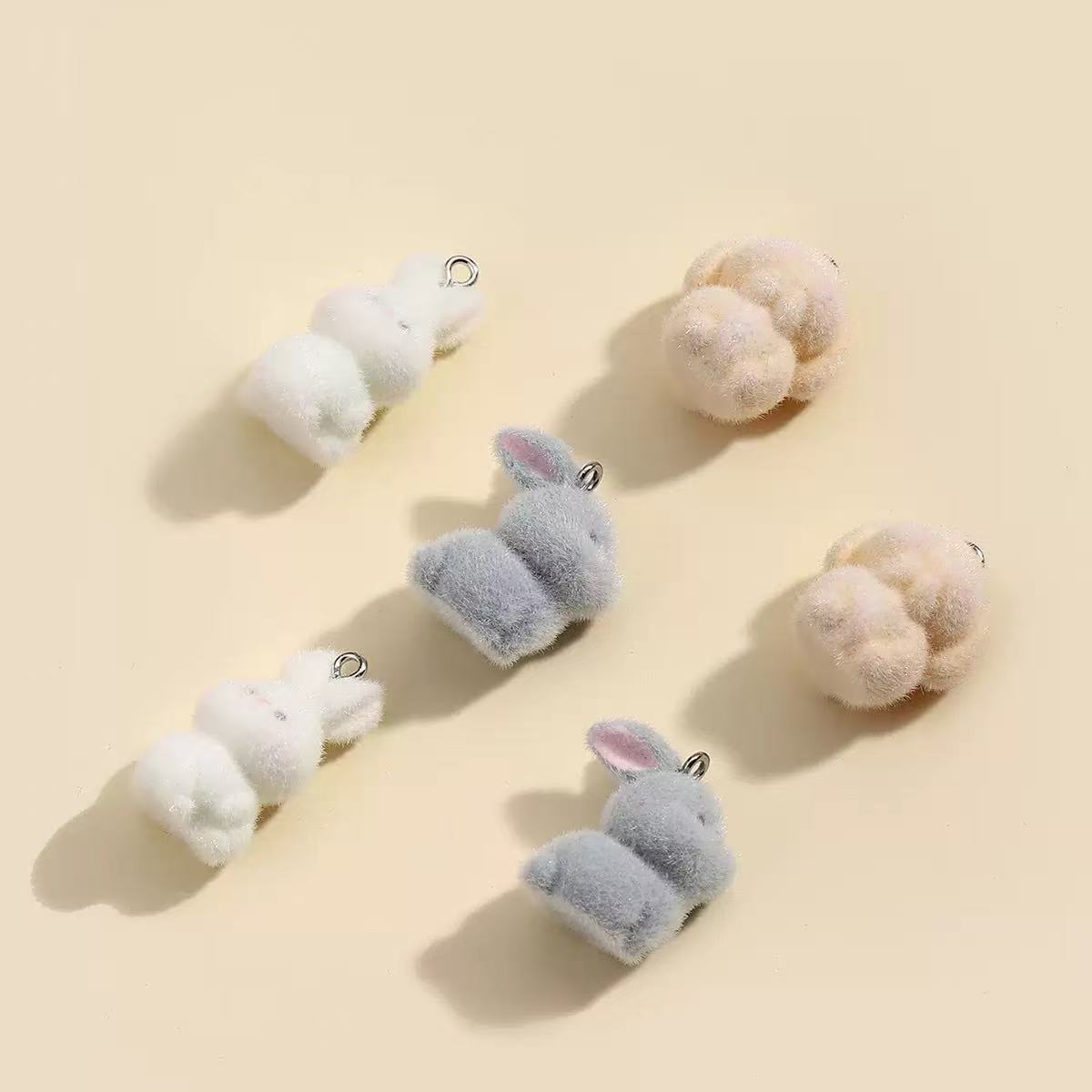 10pcs Flocking Little Rabbit R - Resin Art Pendant ulasan dan harga
