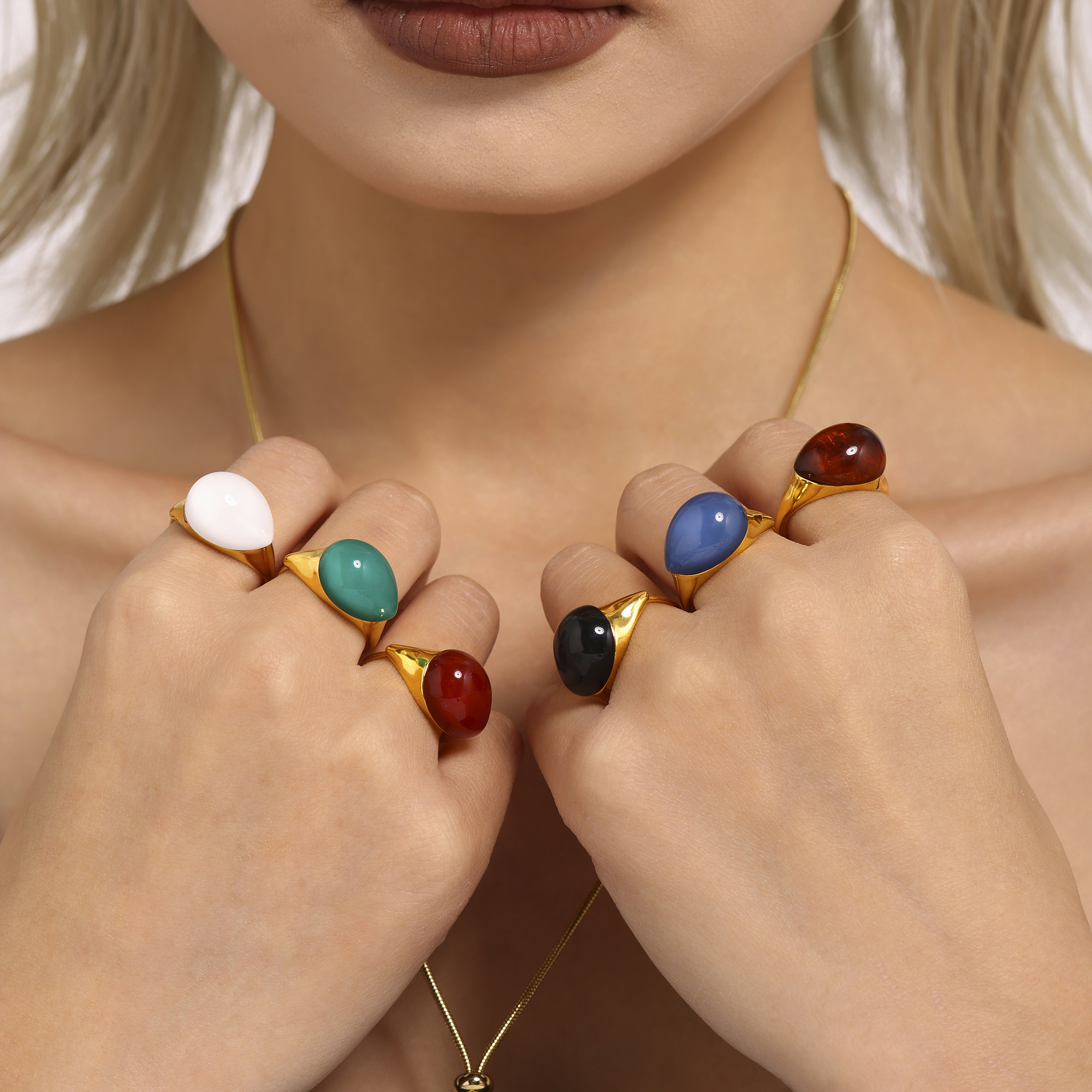 New Multi-color Resin Water Dr - Resin Art Necklace ulasan dan harga