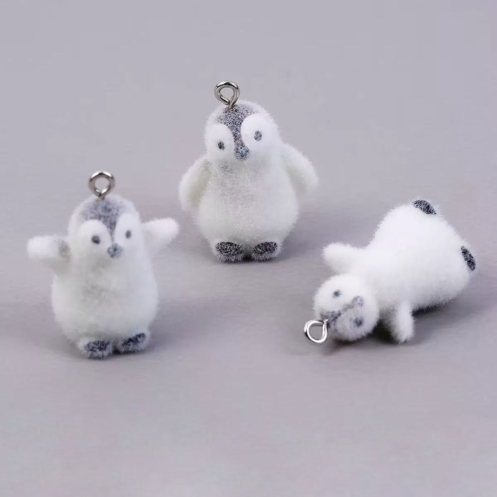 5pcs Flocking Small Penguin Re - Resin Art Pendant ulasan dan harga