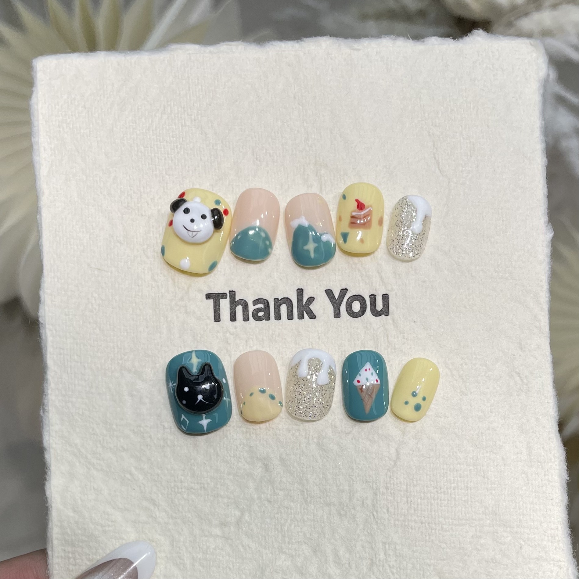 10Pcs Handmade Press On Nails  - Resin Art And Design ulasan dan harga