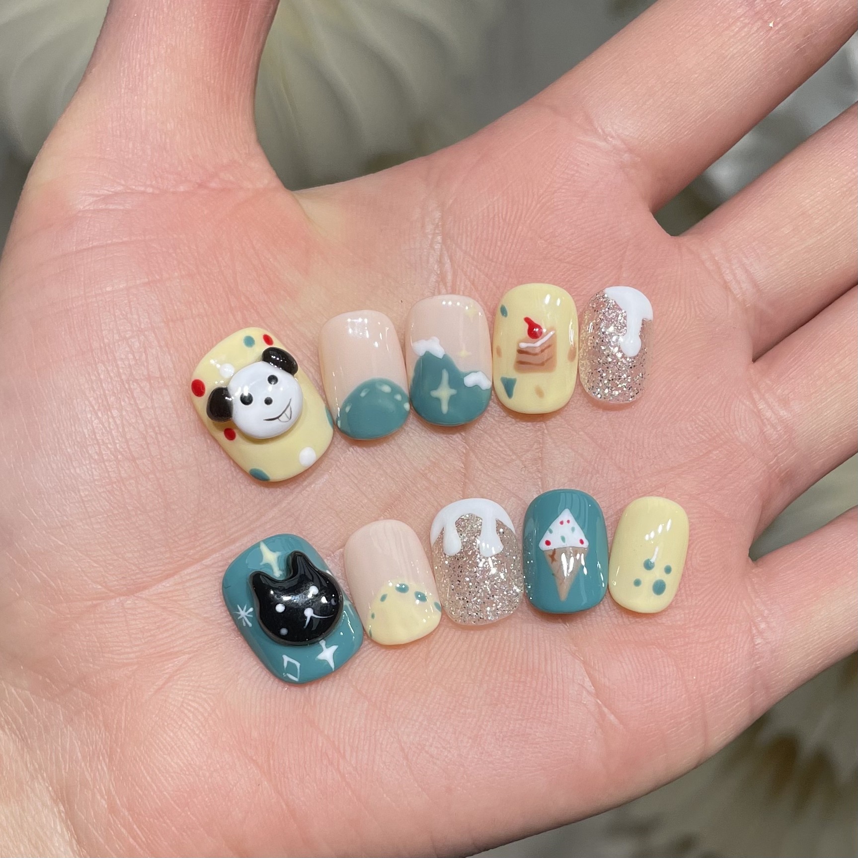 10Pcs Handmade Press On Nails  - Resin Art And Design ulasan dan harga