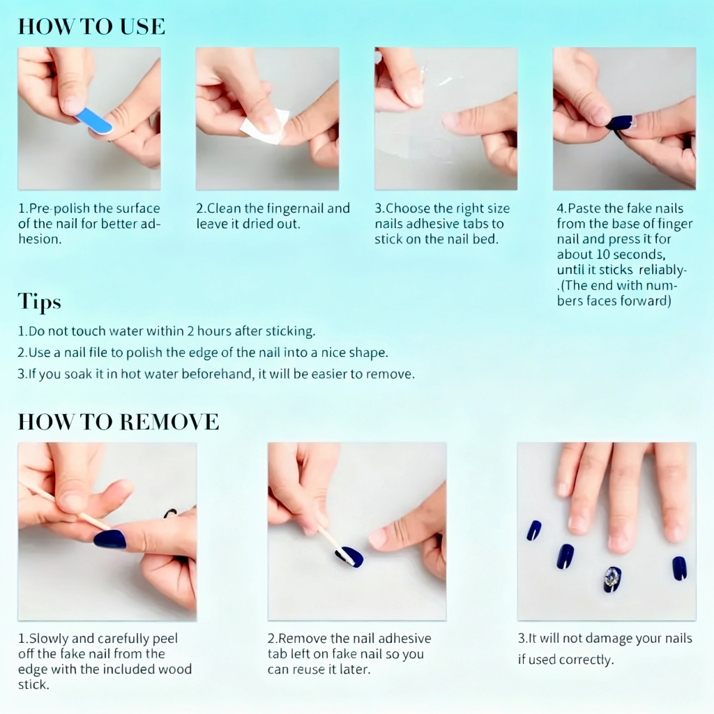 10Pcs Handmade Press On Nails  - Resin Art And Design ulasan dan harga