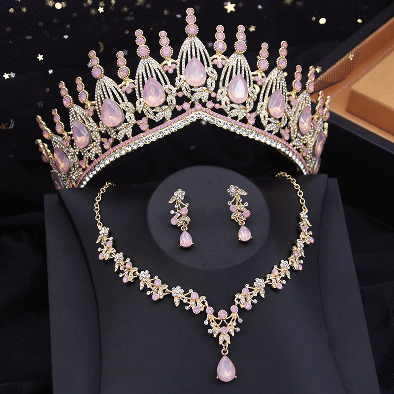 Blue Crown Bridal Jewelry Sets - Resin Art Necklace ulasan dan harga